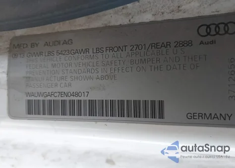 2014 Audi A7 3.0T Premium Plus from USA, damaged, VIN WAUWGAFC7EN048017